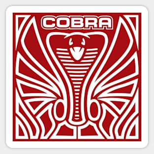 Cobra Hood Art (White on Red) Sticker